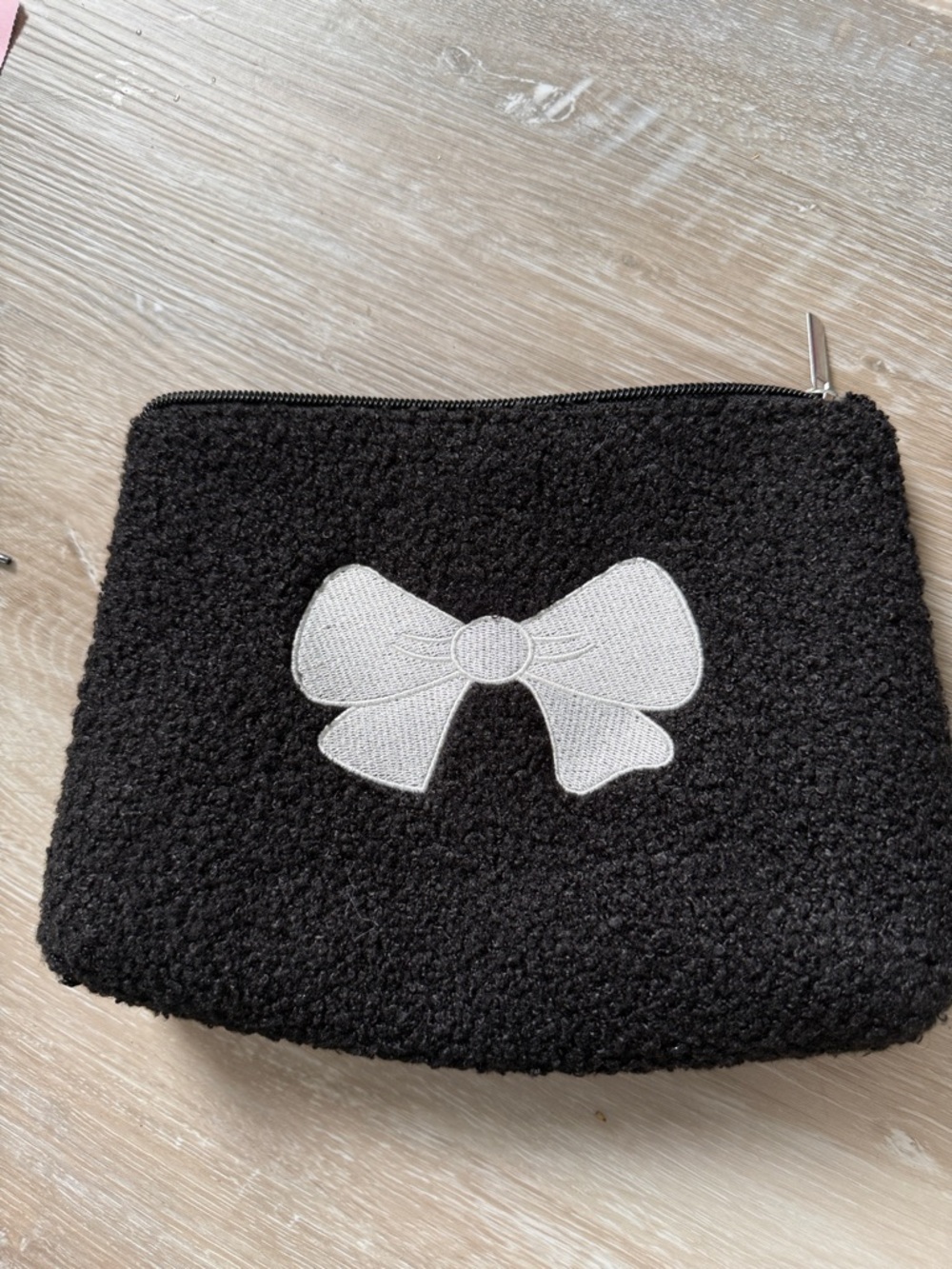 Black Bow Accent Cosmetic Pouch